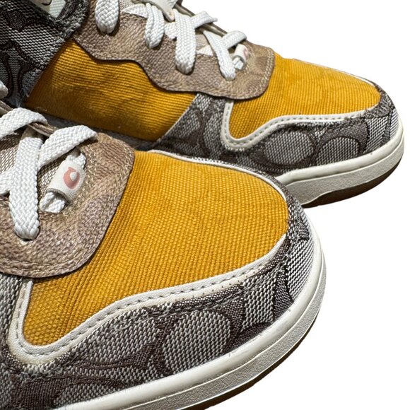COACH C201 Mixed Media Signature Sneakers Size 9B, EUR 39.5 Preppy Coach Logo - Picture 10 of 16